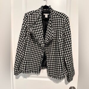 Women's Black and White Carlucci Tweed Blazer